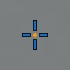 Custom drawn crosshair in the shape of a blue arrow.